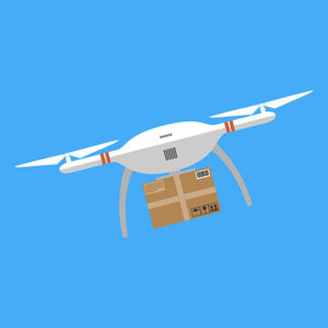 Drone delivering a box