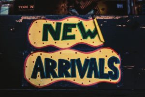 New Arrivals sign