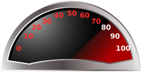 Graphic of a speedometer.