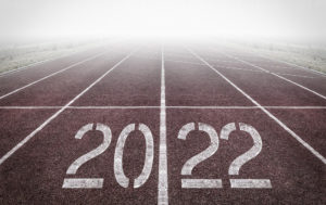2022 Shopping Trends - An athletic track with 20 and 22 in the lanes.
