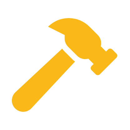 Gold hammer icon