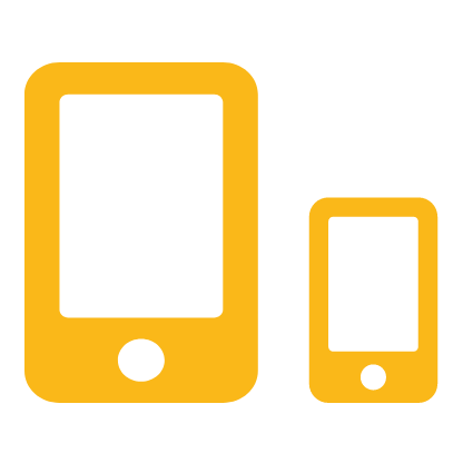 Tablet and phone icon - gold