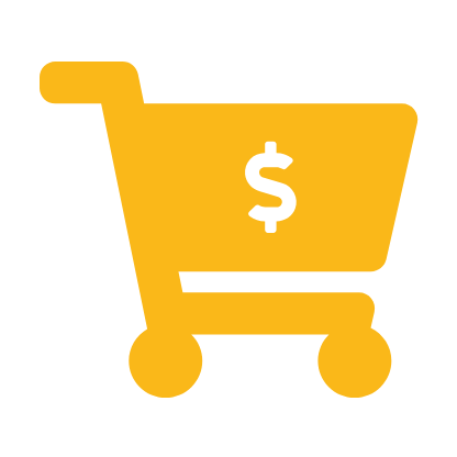 Gold shopping cart icon