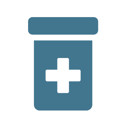 Blue prescription bottle icon