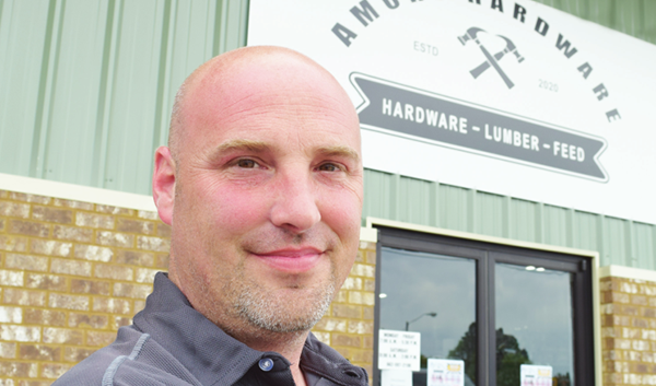 Shane Wells, owner of Amory Hardware and Nettleton Hardware in front of his Amory store.