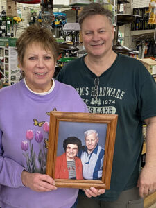 Clem's Hardware store owner Barbara Brown and her son Patrick, who serves as the store's general manager