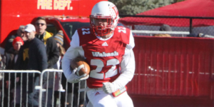 Kyle Stroh playing football at Wabash College in Indiana.