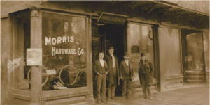 Vintage photo of Morris Hardware in the 1800s.