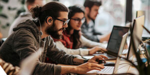 A team of IT-workers hiring people