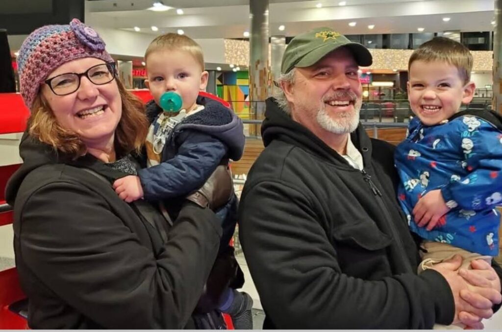 McCarter couple with grandchildren