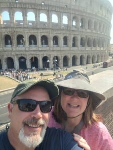 The McCarters at the Coliseum in Rome.