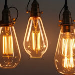 A string of Edison bulb lights.