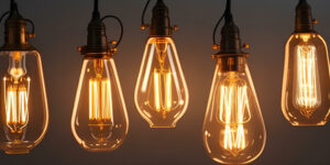 A string of Edison bulb lights.