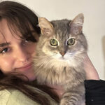 Lucy Ferris with her cat