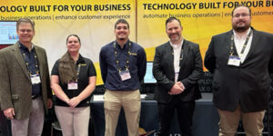 JJ Halligan, center, with the Paladin team at the Orgill Dealer Market in New Orleans. The team, from left, are Paul Butcher, Alena Hoyer, JJ, Chris Kelley and Devon Cram.