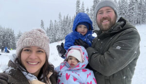 Paladin Managed Services Technician Miles Radde and his family, Nataly, Avery and Camila in the snow in Central Oregon.