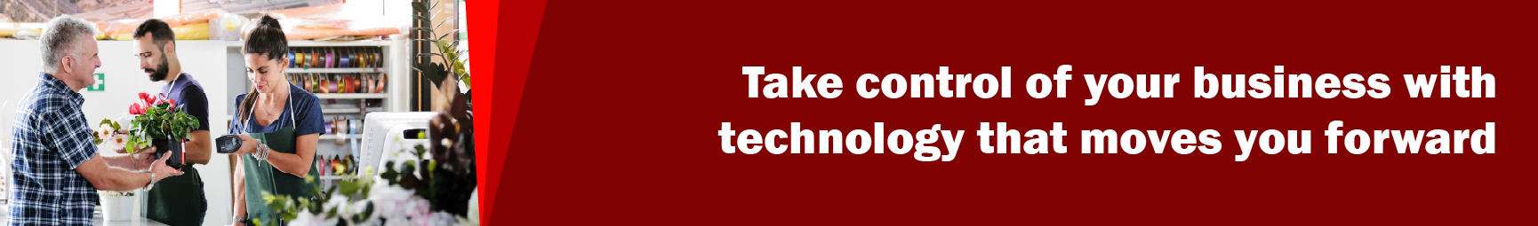 Banner with text "Your entire business at your fingertips."