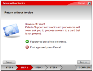 PaladinPOS Fraud Warning Alert notice